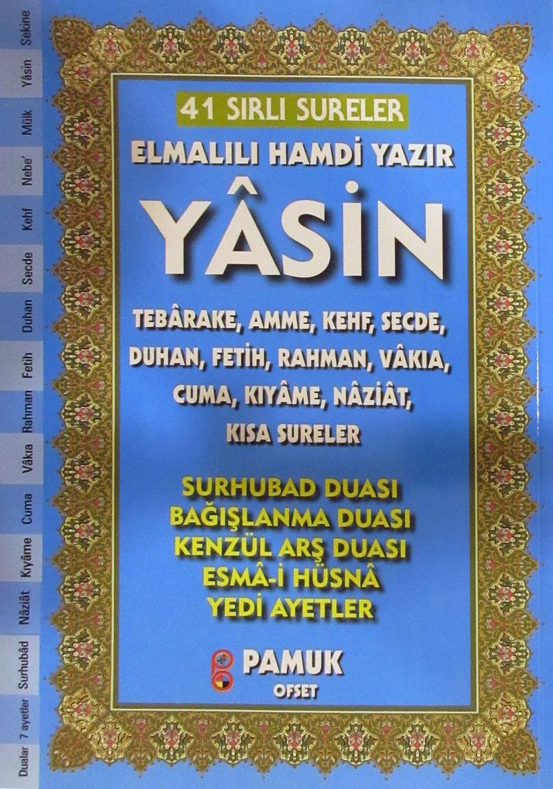 41 Sırlı Sureler Yasin Tebareke Amme Duhan (Orta Boy) (Yas-225)