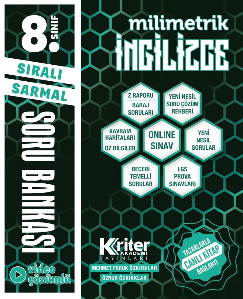 8. Sınıf LGS Sıralı Sarmal Milimetrik İngilizce Soru Bankası