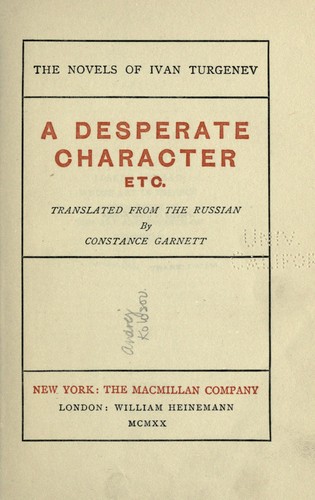 A desperate character etc
