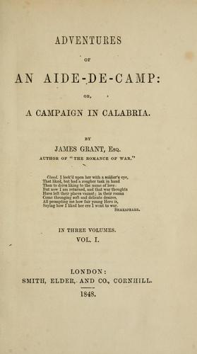 Adventures of an aide-de-camp, or A campaign in Calabria