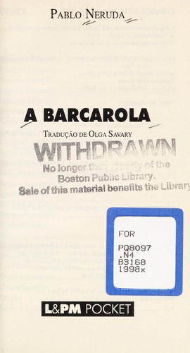 Barcarola, A
