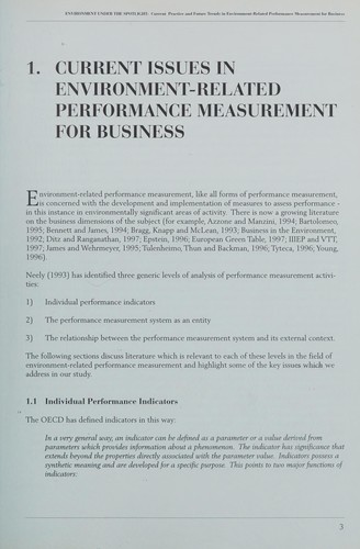 Environment Under the Spotlight