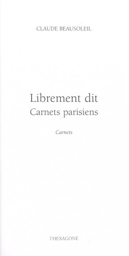 Librement dit