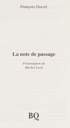 La note de passage