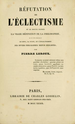 Réfutation de l'éclectisme