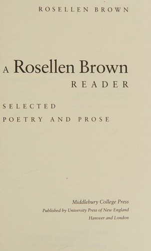 ROSELLEN BROWN READER, A