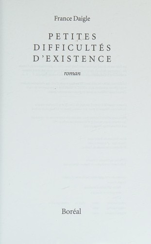 Petites difficultés d'existence