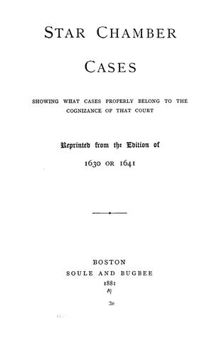 Star Chamber Cases