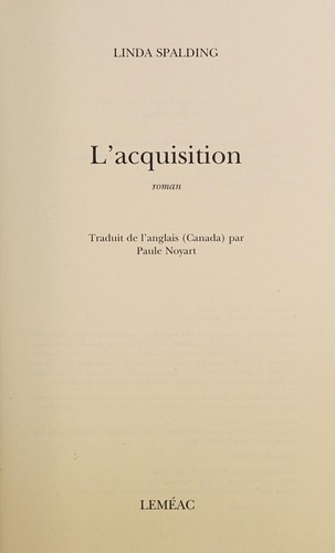 L'acquisition