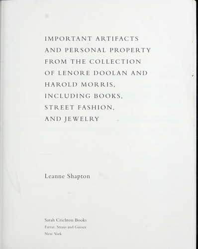 Important Artifacts and Personal Property from the Collection of Lenore Doolan and Harold Morris, Including Books, Street Fashion, and Jewelry