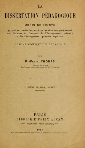 La dissertation pédagogique