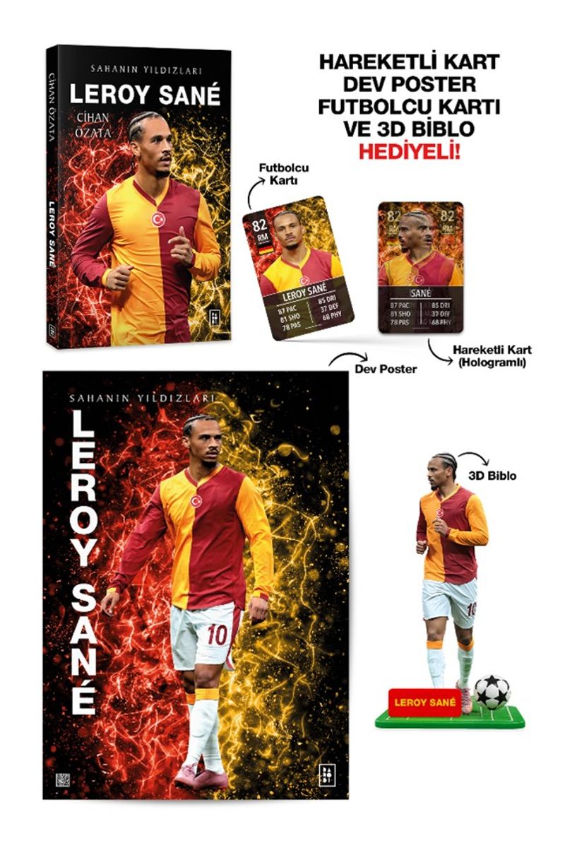 Leroy Sane / Sahanın Yıldızları - 3D Biblo, Hareketli Kart, Dev Poster ve Futbolcu Kartı Hediyeli!