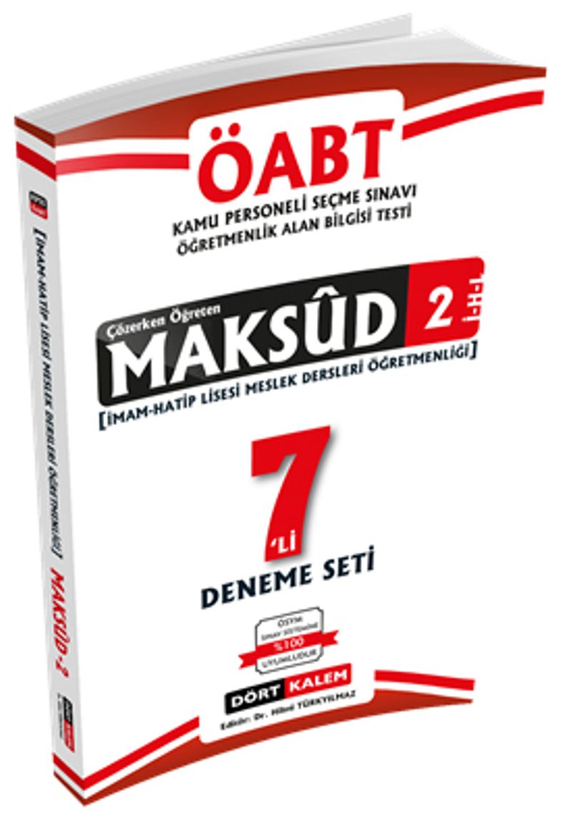 Maksud 2 ÖABT İmam Hatip Lisesi Meslek Dersler Öğretmenliği Tamamı Çözümlü 7'li Deneme Seti