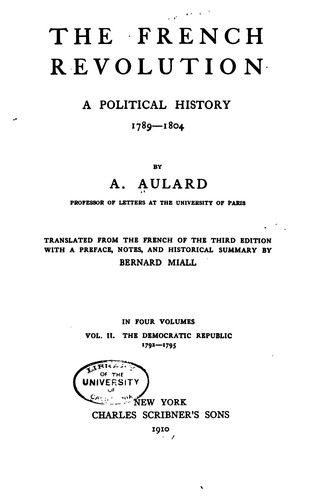 The French Revolution: a political history, 1789-1804